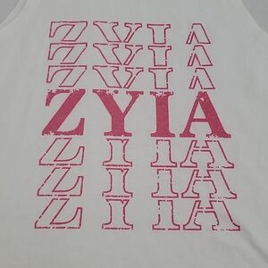 Zyia Youth Girls Active size Large White and Pink Tank Top Super Cute!